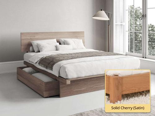 Japanese Storage Bed solid cherry