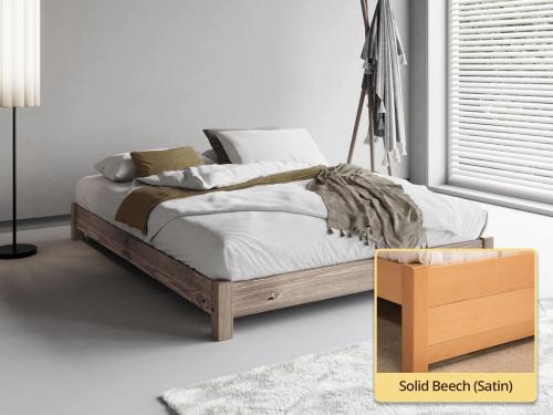 low platform bed Solid Beech (Satin)