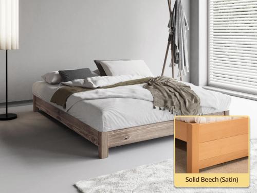 low platform bed space saver Solid Beech (Satin)