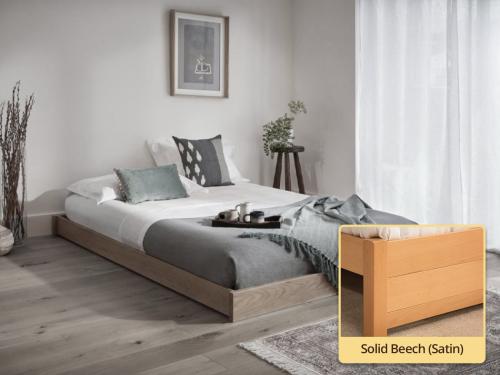 low enkel bed Solid Beech (Satin)