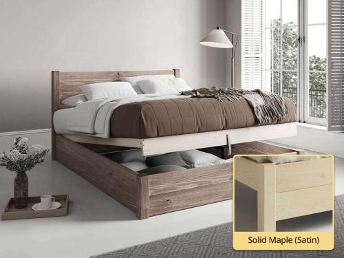 Ottoman Storage Bed solid maple