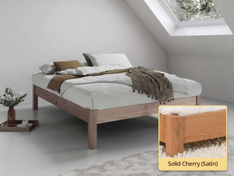 Platform Bed (No Headboard / Space Saver) Solid Cherry