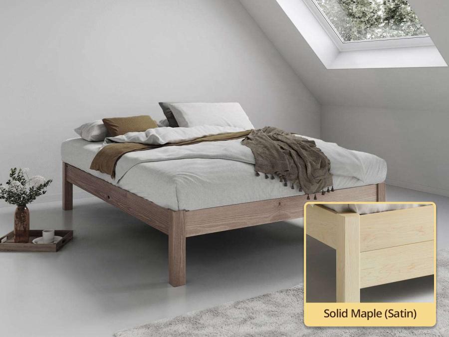 Platform Bed (No Headboard / Space Saver) Solid Maple