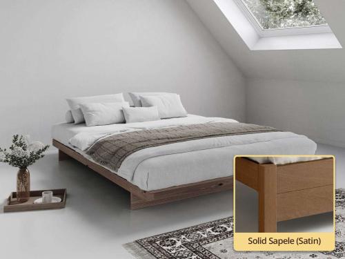 Low Fuji Attic Bed (No Headboard) solid sapele