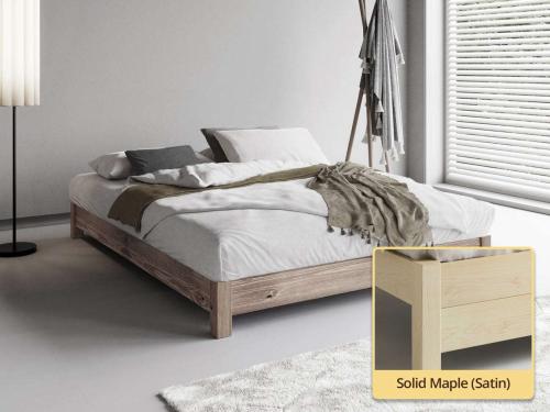 Low Platform Bed (No Headboard / Space Saver) solid maple