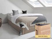 Ottoman Storage Bed (No Headboard / Space Saver) solid ash