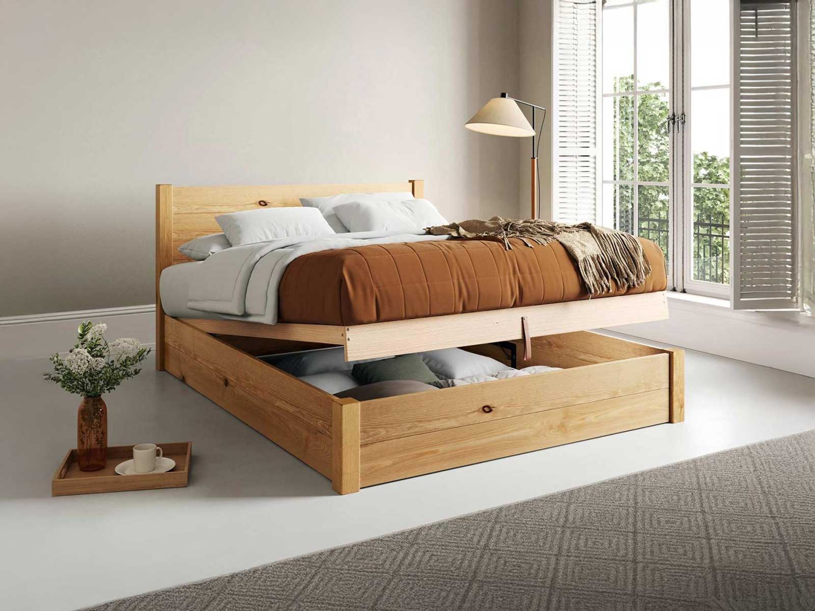 Ottoman Storage Bed in Honey